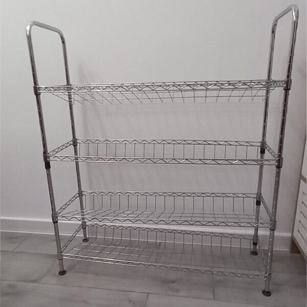 pantofar2 Pantofar cu 4 rafturi de depozitare, din metal, polite cu unghi